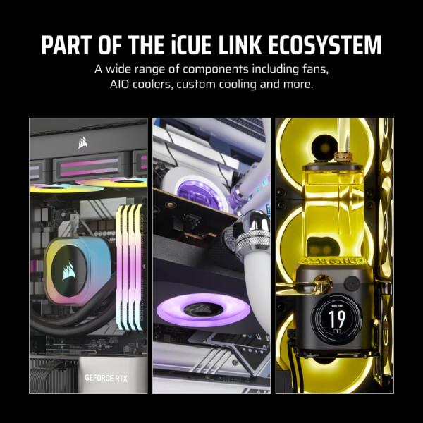 Corsair iCUE Link LX120-R RGB White Cabinet Fan, Triple Pack